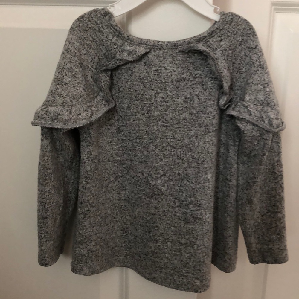 Cat & Jack Gray Ruffle Top - Picture 3 of 3
